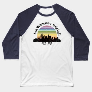 San Francisco Original California Retro Rainbow Baseball T-Shirt